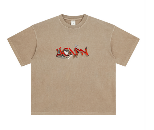 BeeFLY Oversize Tee Washed (Mocha & Red)