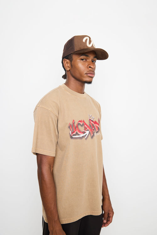 BeeFLY Oversize Tee Washed (Mocha & Red)