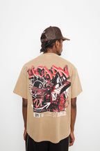 BeeFLY Oversize Tee Washed (Mocha & Red)