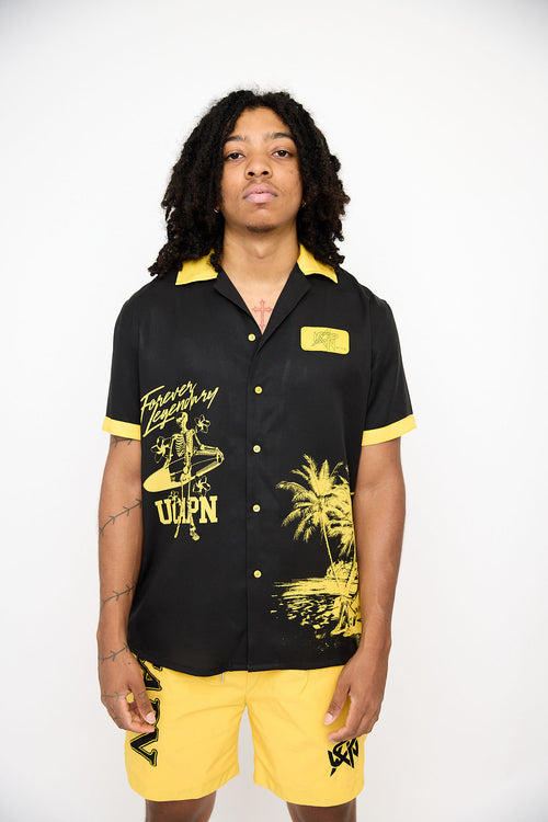 Chilling in Paradise Button up (Black & Yellow)