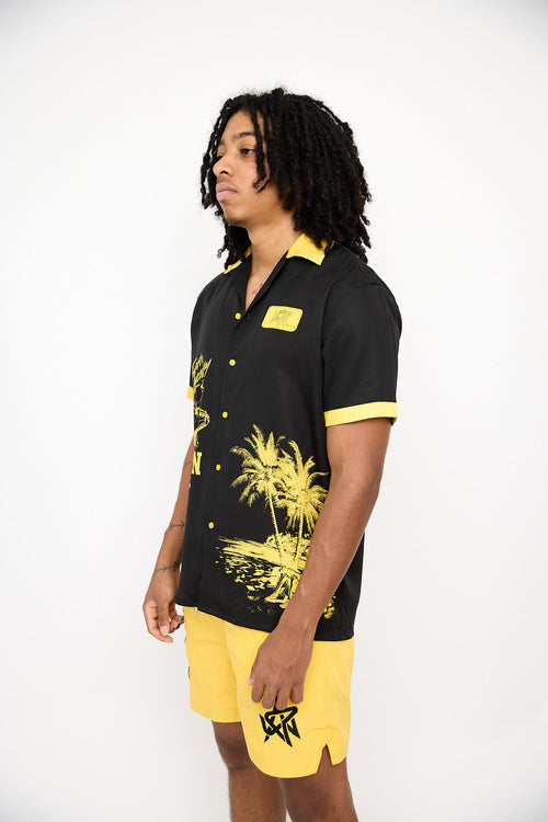 Chilling in Paradise Button up (Black & Yellow)