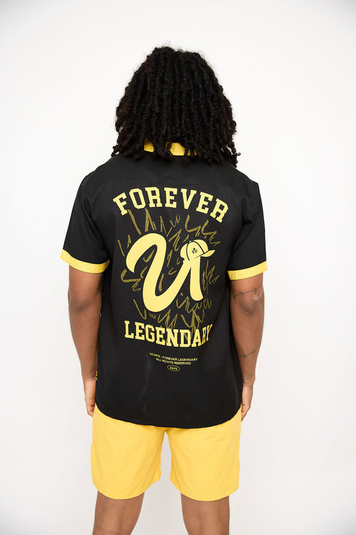 Chilling in Paradise Button up (Black & Yellow)