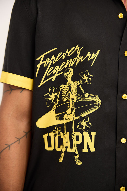 Chilling in Paradise Button up (Black & Yellow)