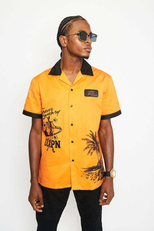 Chilling in Paradise Button up (Orange)