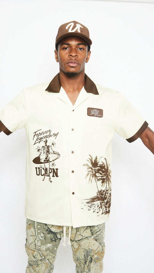 Chilling in Paradise Button up (Creme)