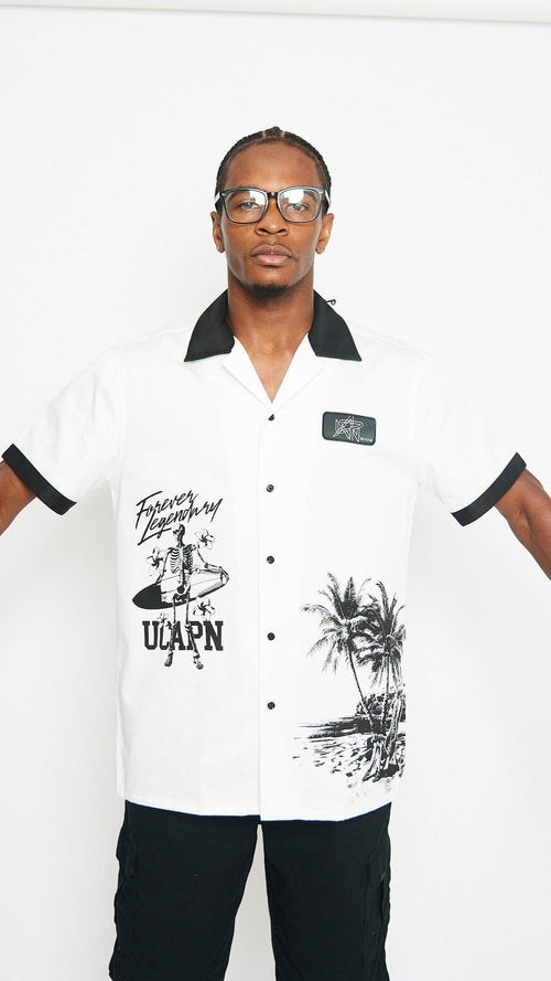 Chilling in Paradise Button up (White)