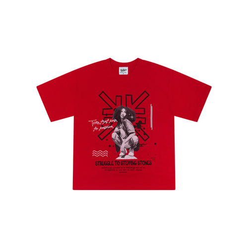 Struggle to Stepping Stones Graphic Tee (Red)