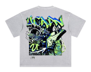 BeeFLY Oversize Tee Washed (Gray & Neon)